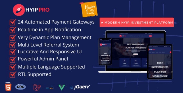 HyipPro - A Modern HYIP Investmet Platform | Babiato Forums : Best ...