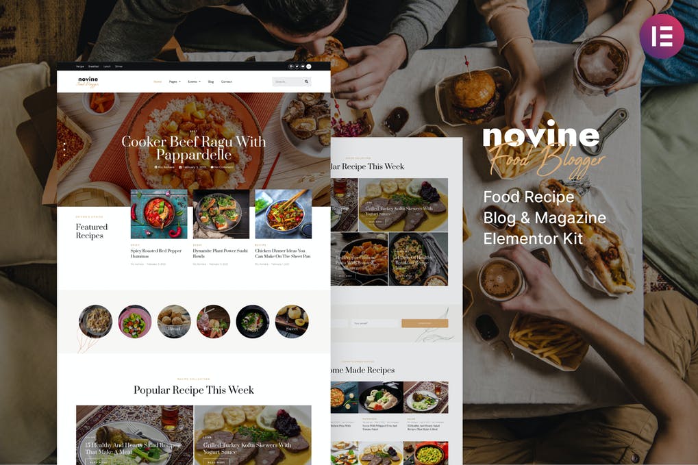 Novine - Food Recipe Blog & Magazine Template Kit.jpg