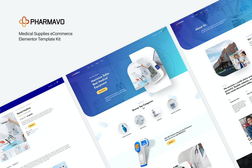 Pharmavo - Medical Supplies eCommerce Elementor Template Kit.jpg