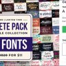 Complete Font Pack Bundle - 104 Premium Fonts Worth $1820
